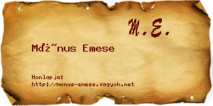 Mónus Emese névjegykártya