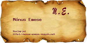 Mónus Emese névjegykártya