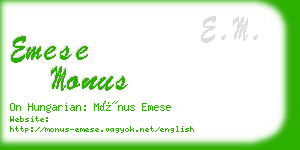 emese monus business card